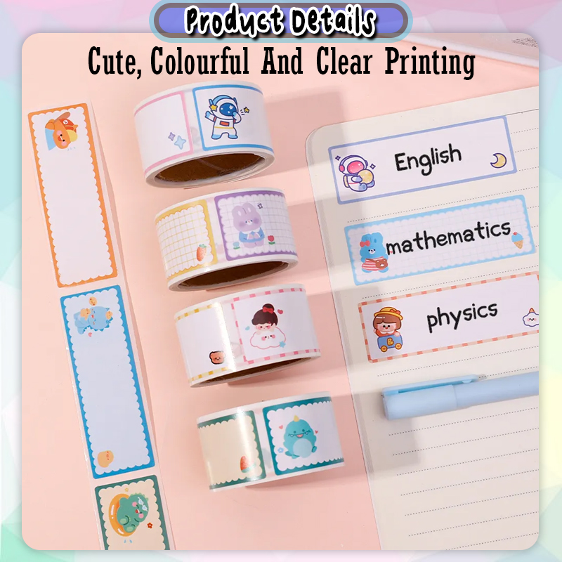 [Happy Kids] 60Pcs/Roll Tape Name Tag Stickers Name Label School ...