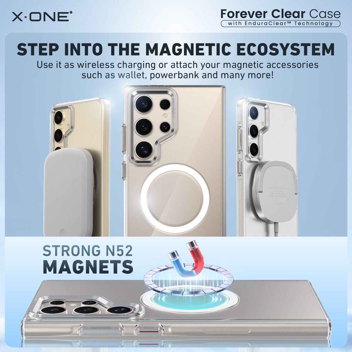 Original X-One Xone forever clear magnetic charge casing for Samsung ...