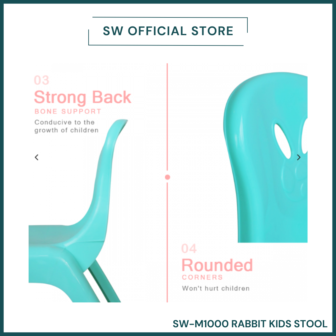 SWI Rabbit Kid Plastic Chair Stool/ Baby chair/ Kanak Kerusi/ Cute ...