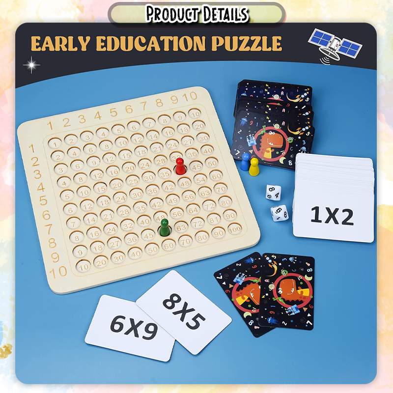 [Little B House] Multiplication Game Maths Wooden Blocks Early Learning ...