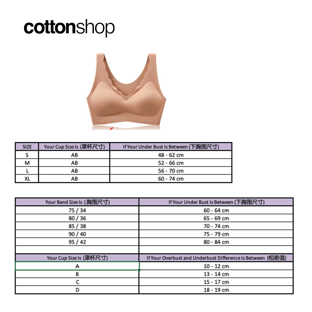 Cotton Shop Wireless T-shirt Bra 93-1030 | Shopee Malaysia