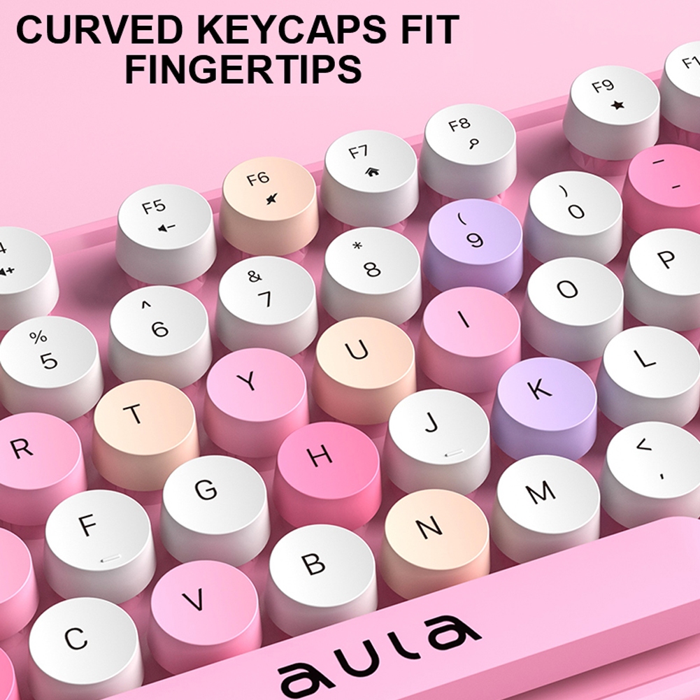 AULA AC306 Wireless Keyboard Mouse Combo Colorful Pink Blue Purple ...
