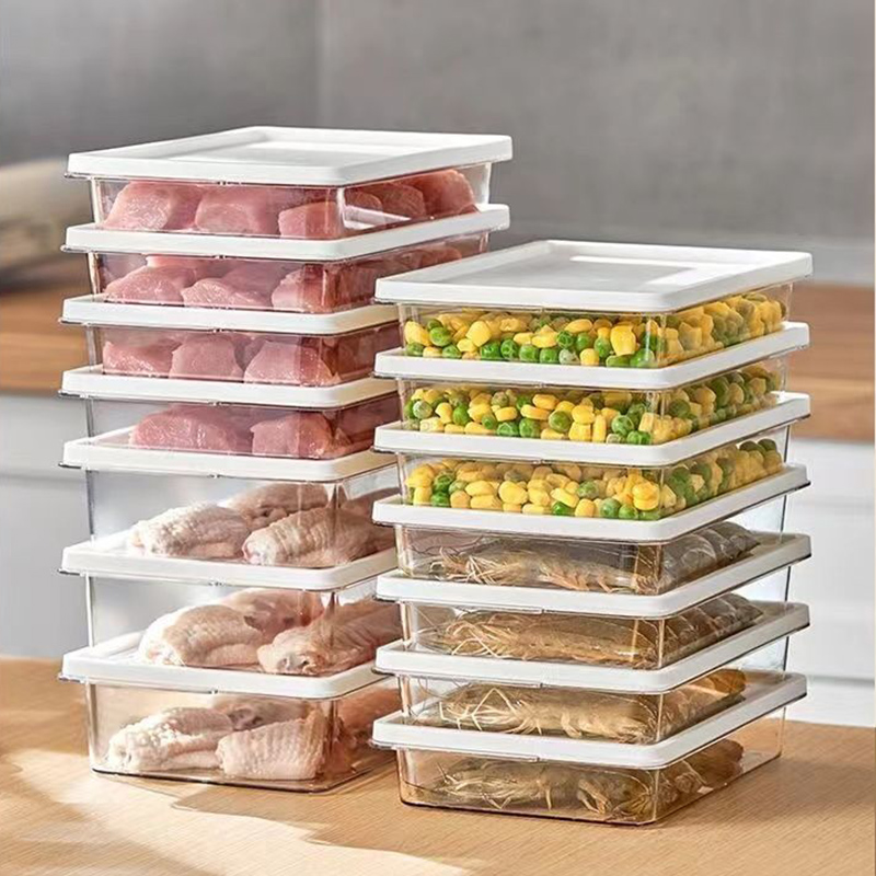 Freezer Storage Box Kitchen Freezing Organizer Rectangle Transparent ...