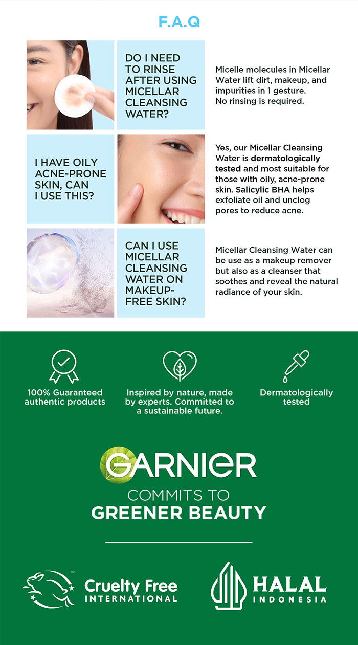 Garnier Micellar Cleansing Water Blue Makeup Remover for Acne Prone Skin (125ml) Shopee Malaysia