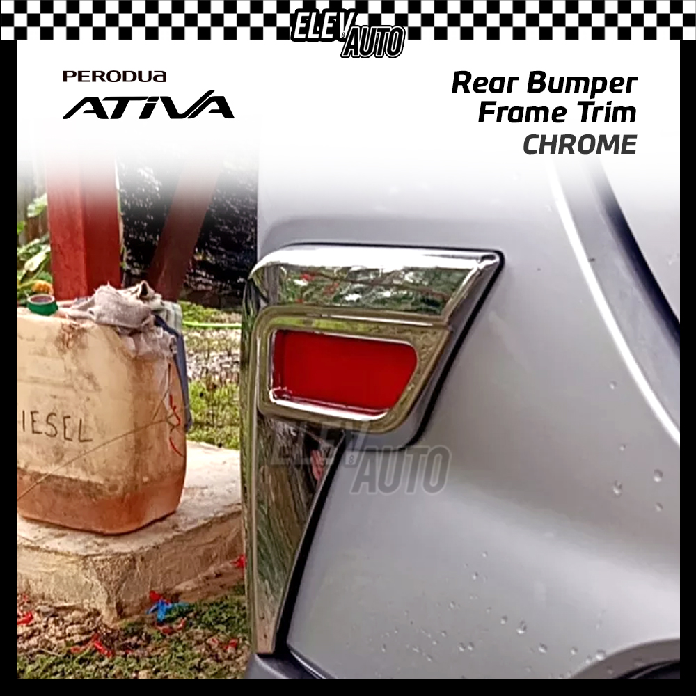 Perodua Ativa Rear Bumper Reflector Frame Trim Carbon Fiber Chrome ...