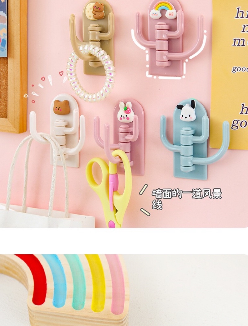 Cartoon Hook hanger stick on wall transparent hanger penyangkut baju ...