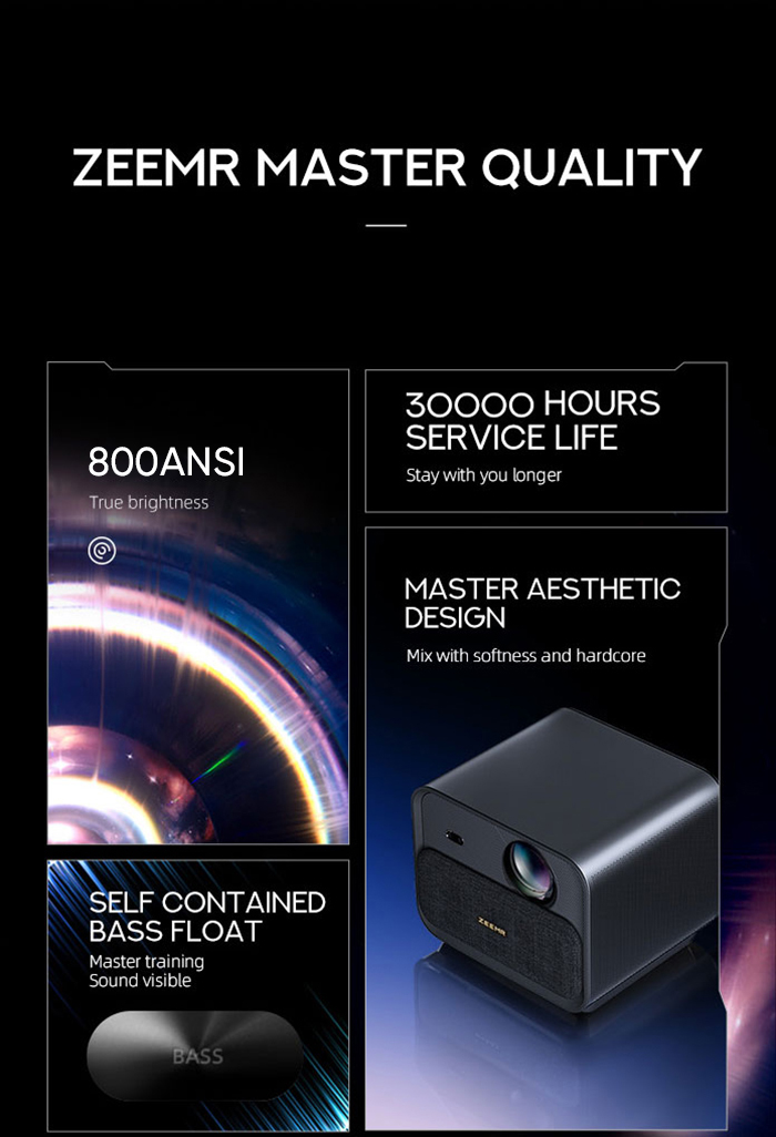 ZEEMR Z1 Pro Projektor WiFi Mudah Alih Portable WiFi Projector 800 ANSI ...