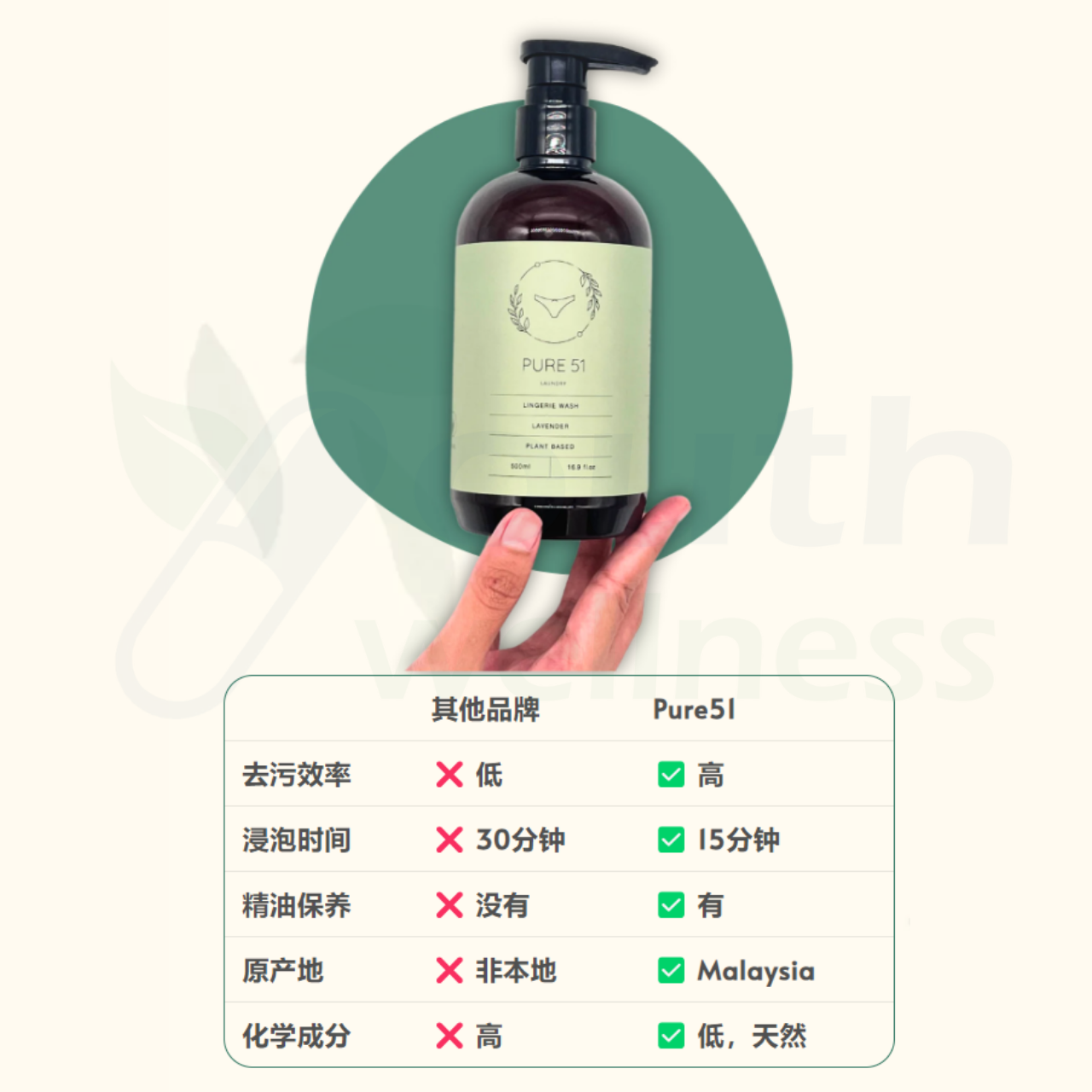 Pure51 (Esspur51) Underwear Lingerie Detergent Wash 内衣裤护理清洁液 (500ml ...