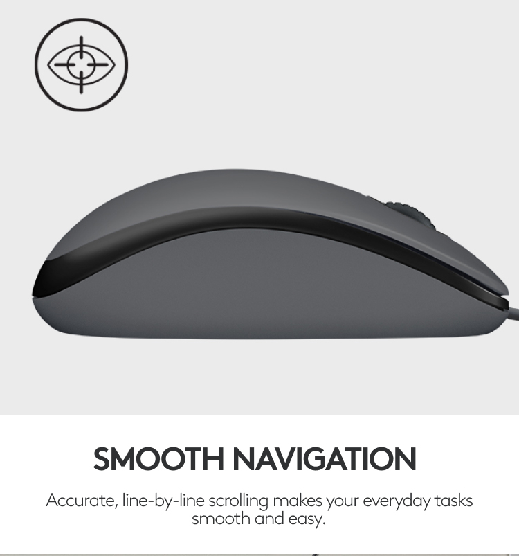 Logitech M100r Wired USB Mouse, 3-Buttons, 1000 DPI Optical Tracking ...