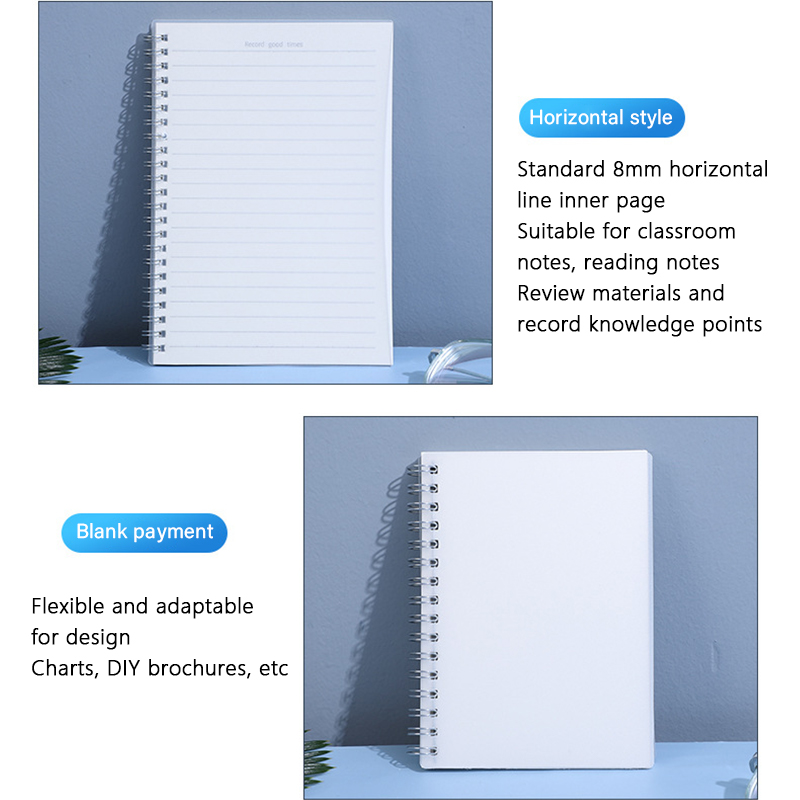 160 Pages Blank Grid Notebook Line Matte Cover Notebook B5 A5 Spiral ...