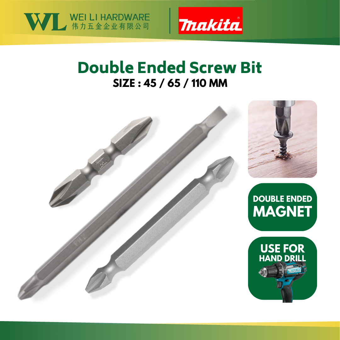 Makita PH2 Double Ended Screw Bit with 45,65,110mm D33679 mata screw bit mata skru