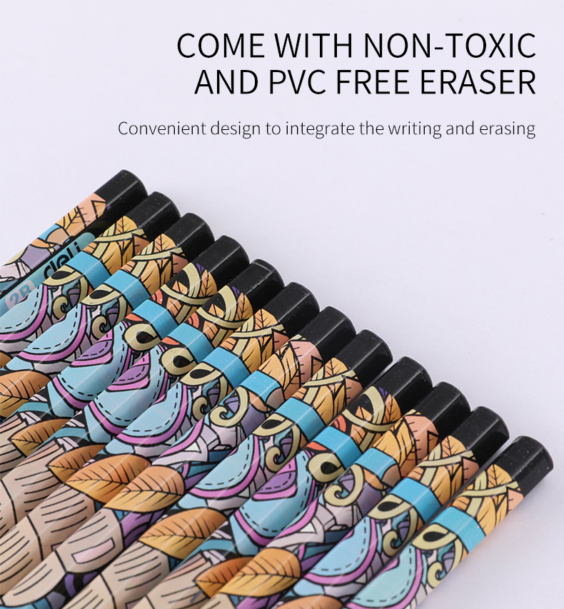 Deli Graphite Pencils For School Cute 2B Drawing Set Wooden Lead For ...