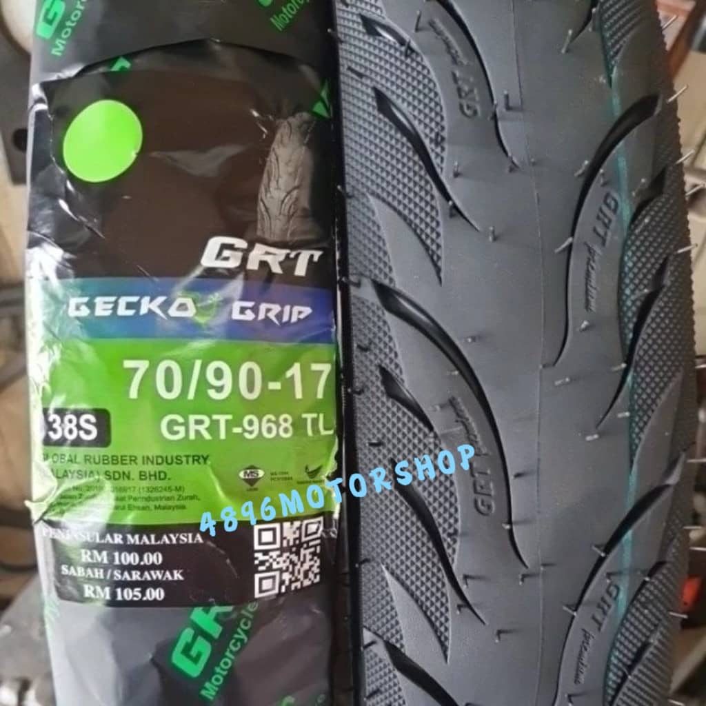 TAYAR MURAH GRT968 968 TYRE 17 GECKO GRIP TAYAR 70 80/90-17 CUTTING ...