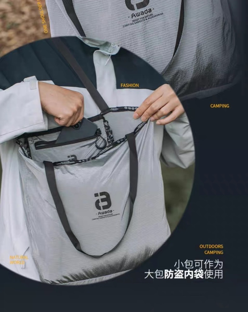 Awada Sling Bag Foldable Folding 2 Usage Minimalist Bag Camping Outdoor ...