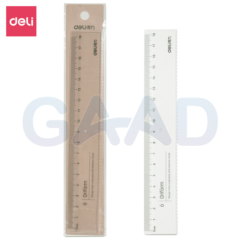 Deli Transparent Ruler 18cm Simple Ruler Student Stationery Pembaris ...