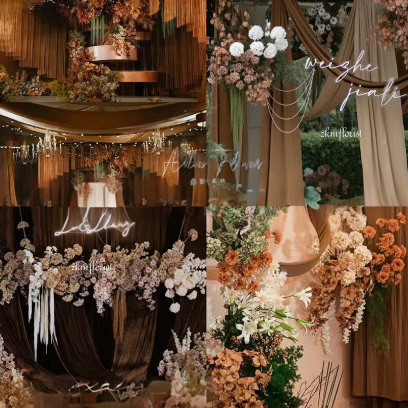 BROWN SERIES ARTIFICIAL FAKE FLOWER Bouquet Living Home Decor ...
