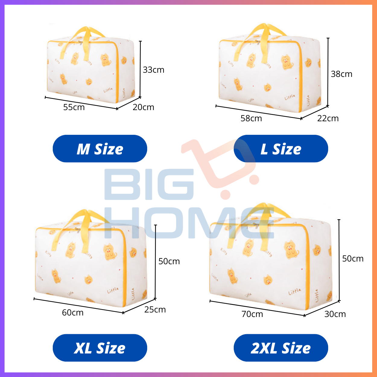 Beg Guni Besar Berzip Blanket Bag Storage Box Clothes Storage Kotak ...