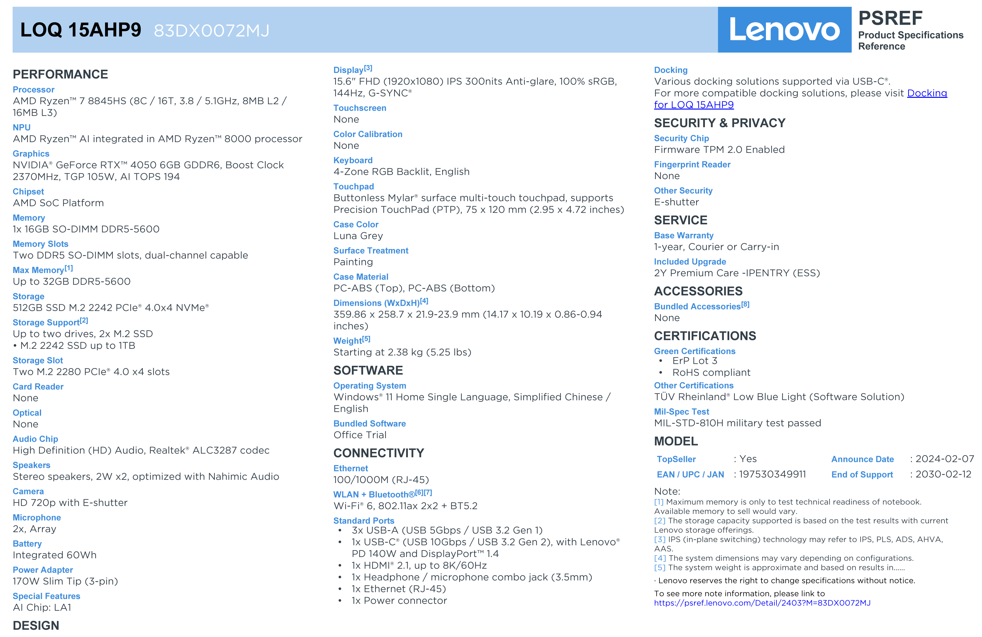 Lenovo LOQ Gaming Laptop RTX 4050 (15.6