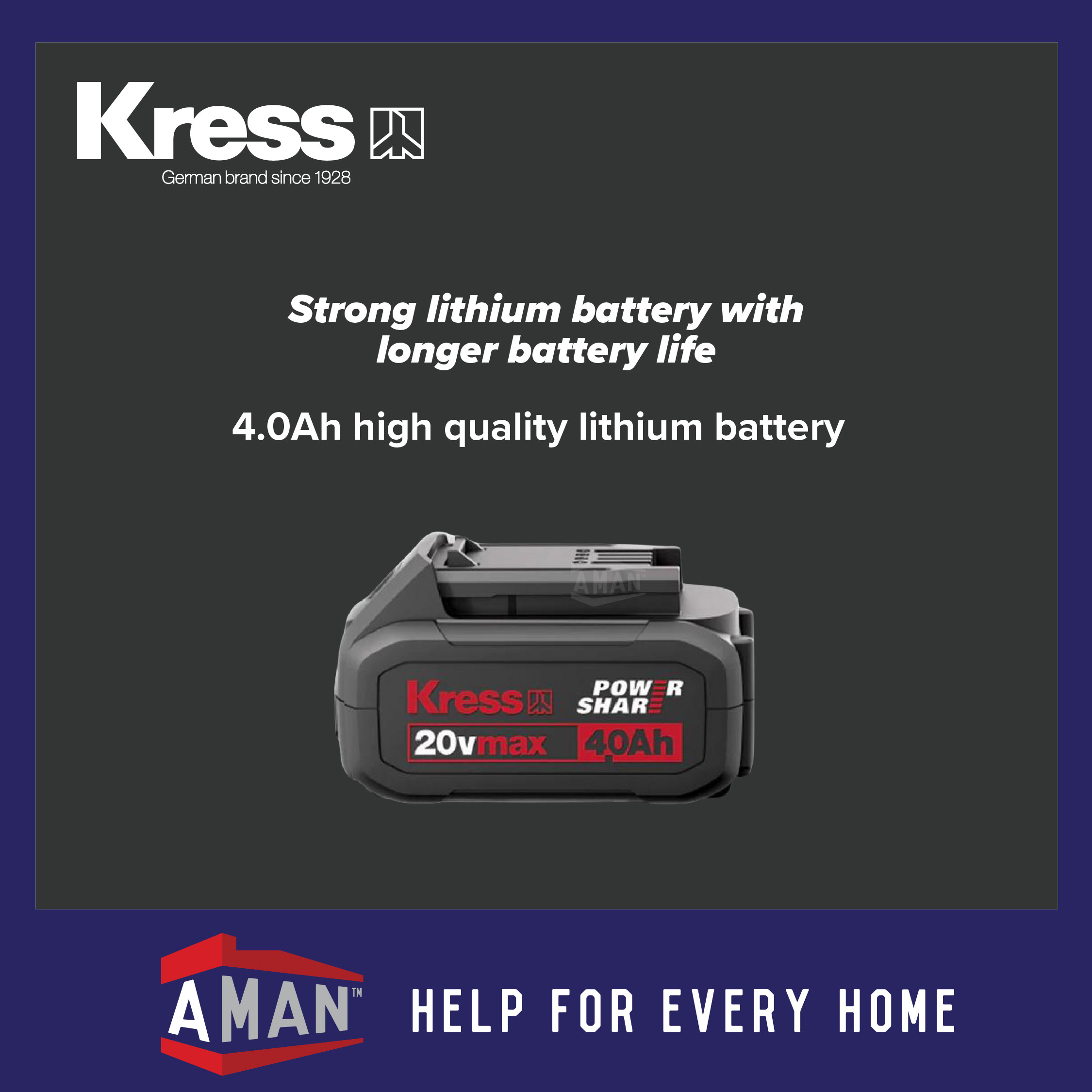 KRESS Battery And Charger 100% Original 12V 20V 2.0Ah 4.0Ah For Impact ...