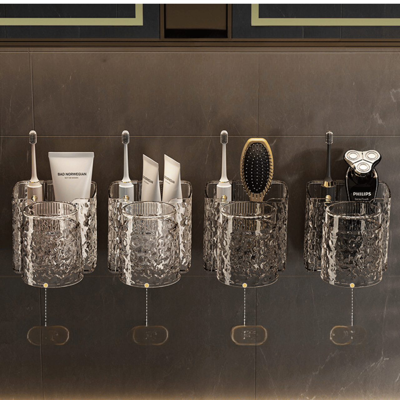 Toothbrush Holder Gargle Cup Punch-Free Storage Rack Cup Toothbrush ...