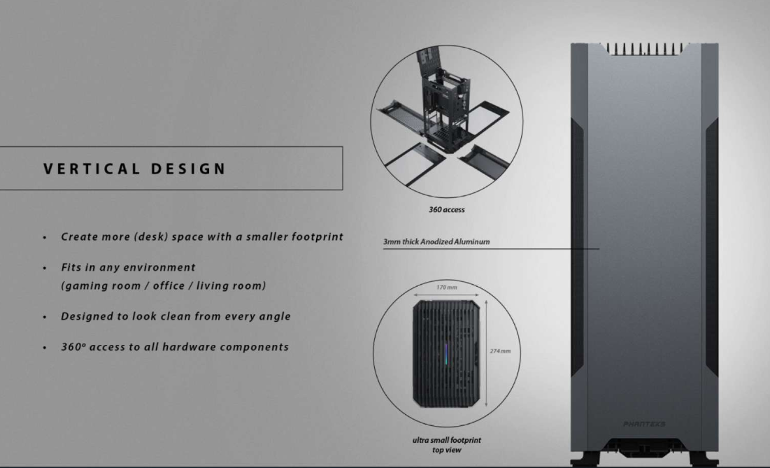 PHANTEKS EVOLV SHIFT 2 ITX CASE TG WINDOWS - ANTHRACITE GRAY (1 YEAR ...