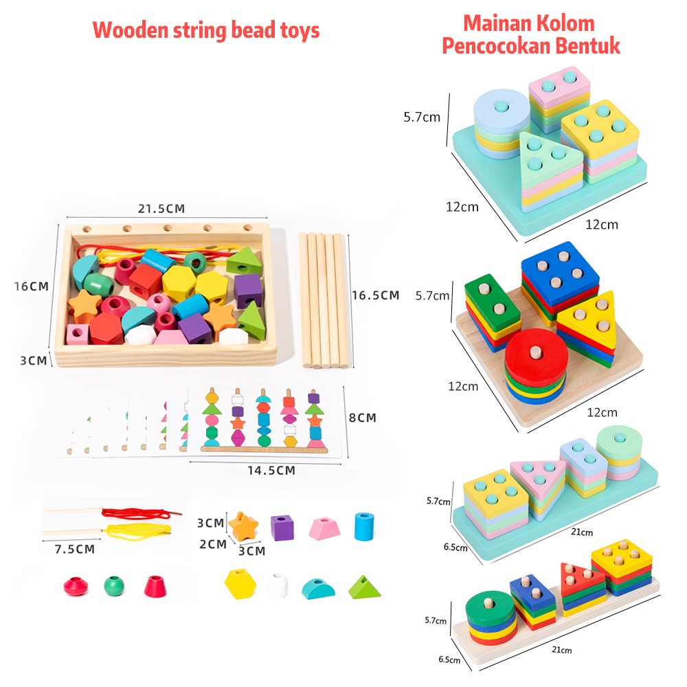 LAKOE Kids Early Learning Montessori Toys Baby Wooden Educational Toys ...