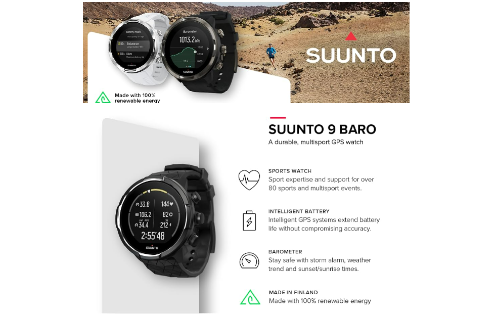 READY STOCK) SUUNTO Baro Titanium Rugged GPS Running