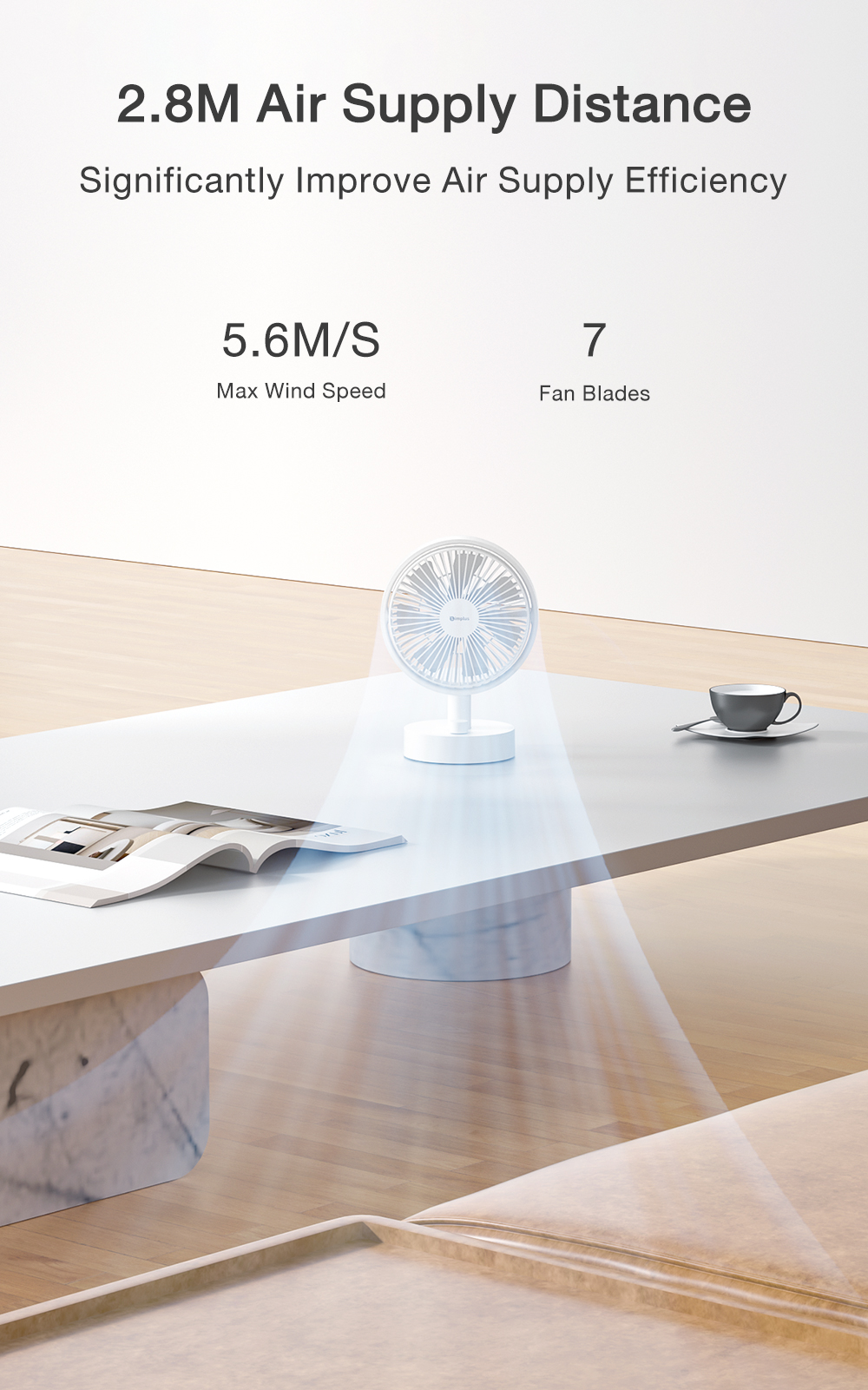 Simplus Mini Desktop Fan | Portable Fan | Stepless Speed Control | Wide ...