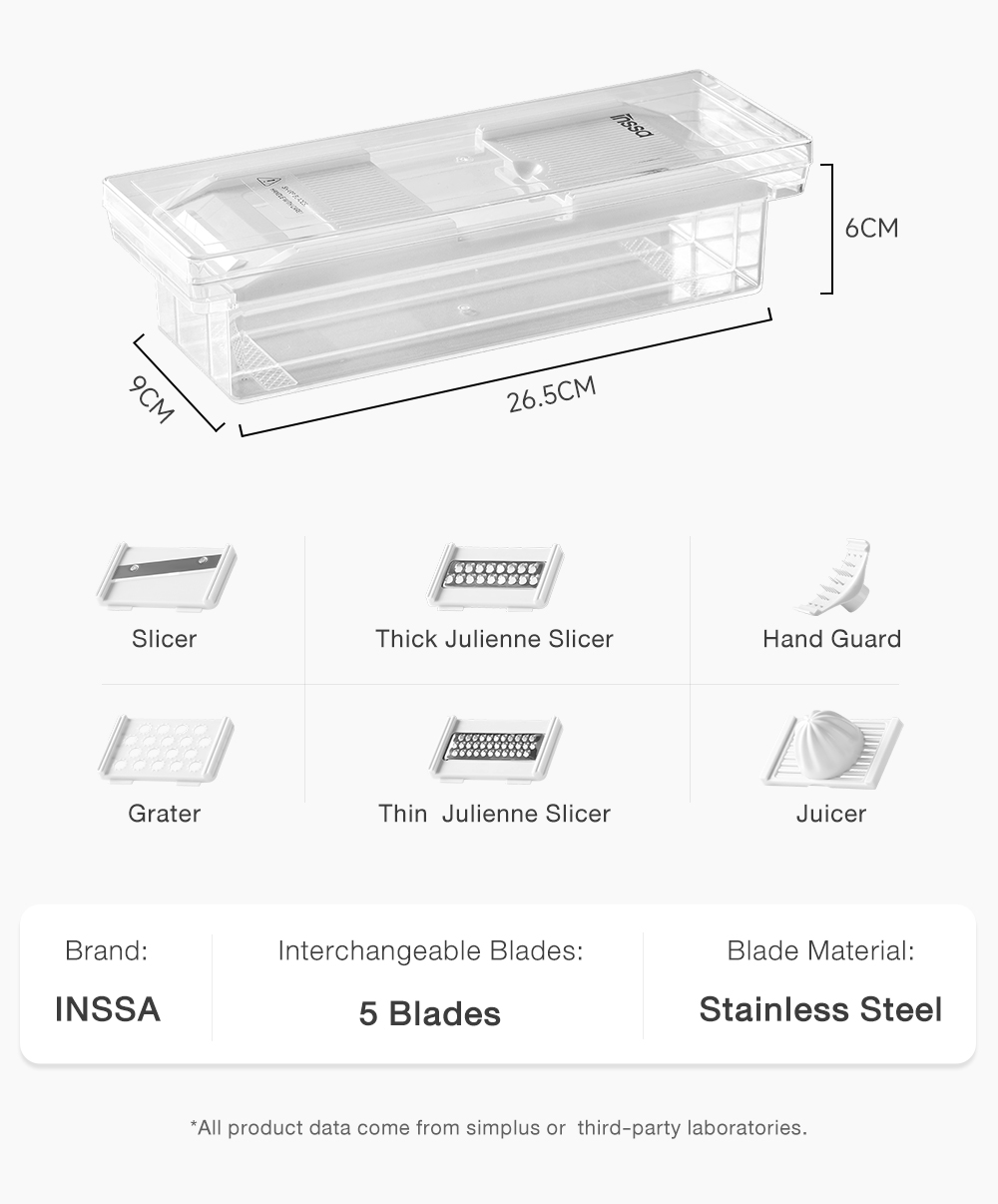 Simplus Food Chopper | Multi-Functional Vegetable Slicer | 5 Blades ...