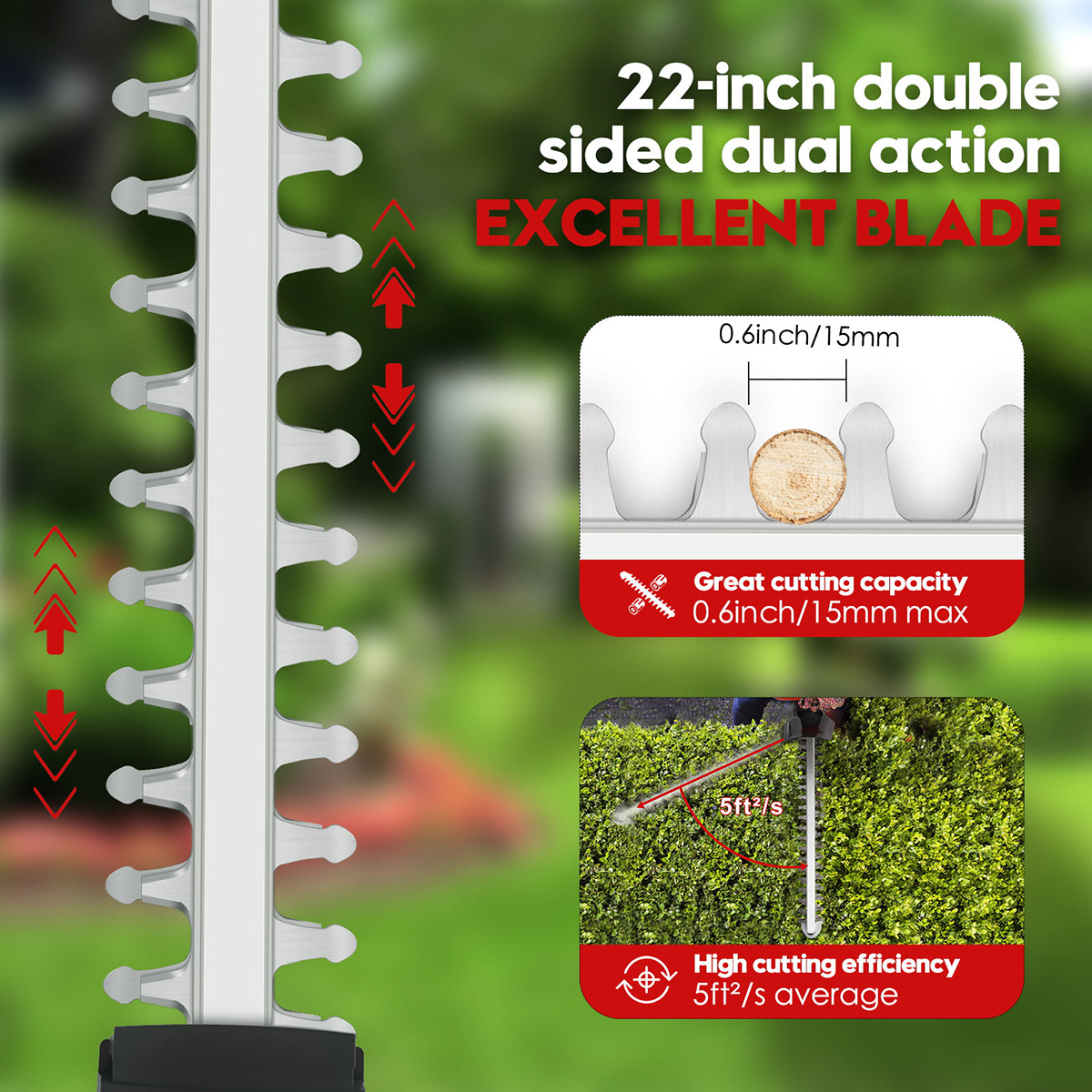 KELETOOL Cordless Shrub Hedge Trimmer Machine Garden Pruning Shear ...
