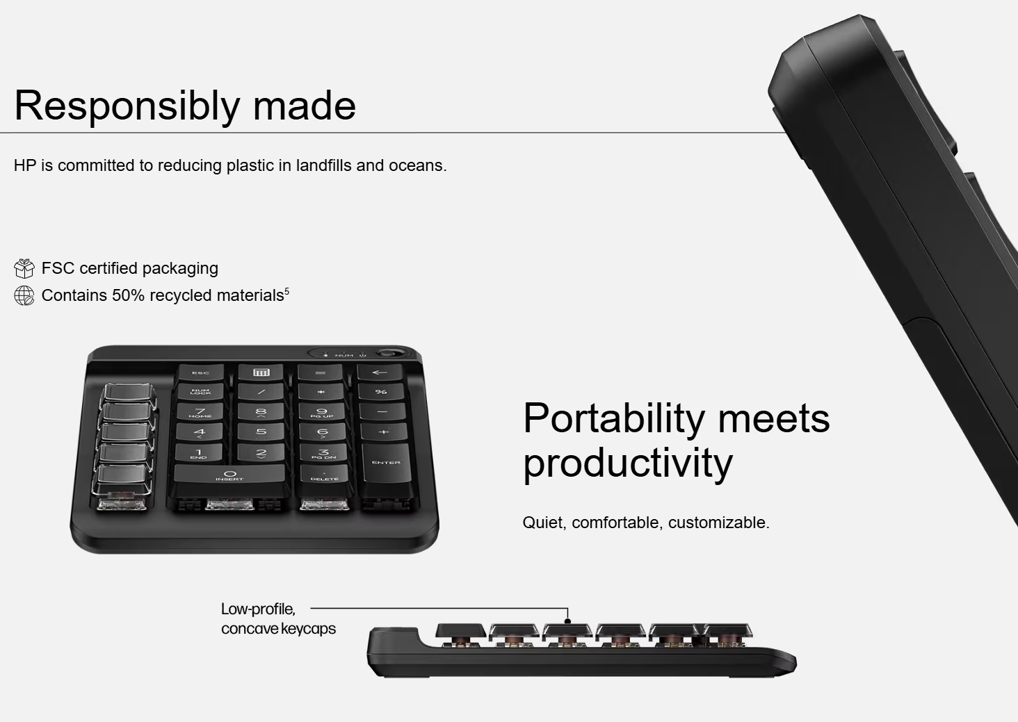 HP 430 Programmable Wireless Bluetooth Mechanical Keypad 7N7C2AA ...