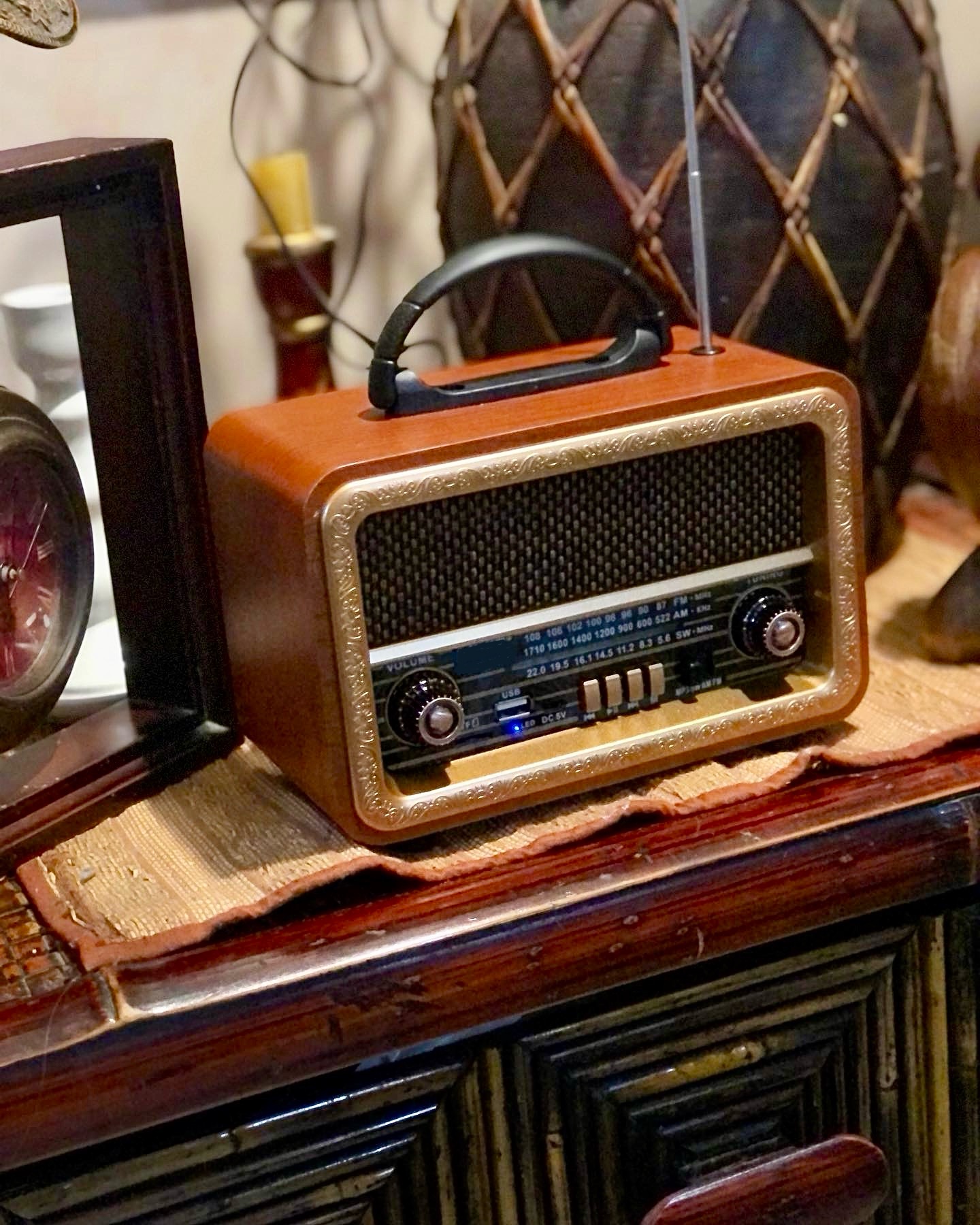 Exclusive Wooden Vintage Radio FM AM SW Speaker Bluetooth USB TF Mp3 ...