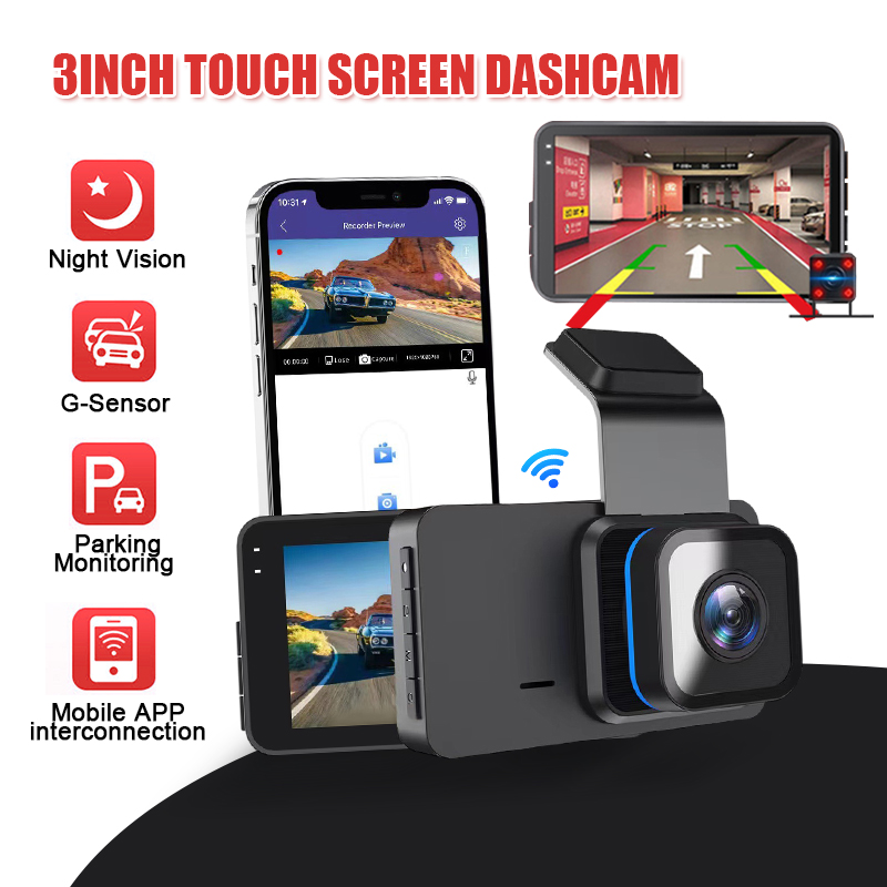 1080P HD Wifi Auto Drive Voice Control 24h Parking Monitor Dash Cam ...