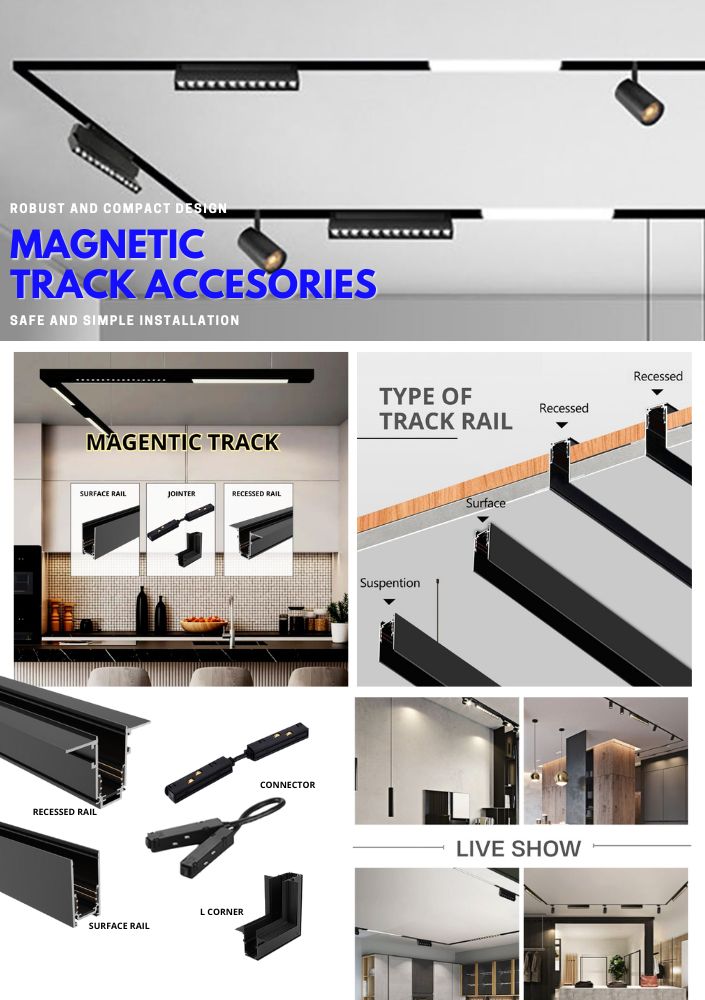 MAGNETIC Track Light System Recessed Magnetic Track Lighting Linear LED ...