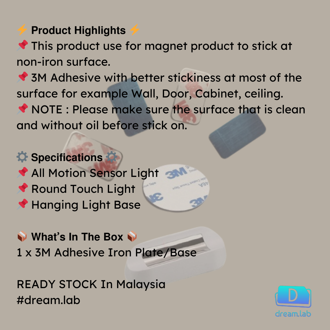 Iron Plate Light Base With 3M Adhesive for Motion Sensor Light/Touch ...