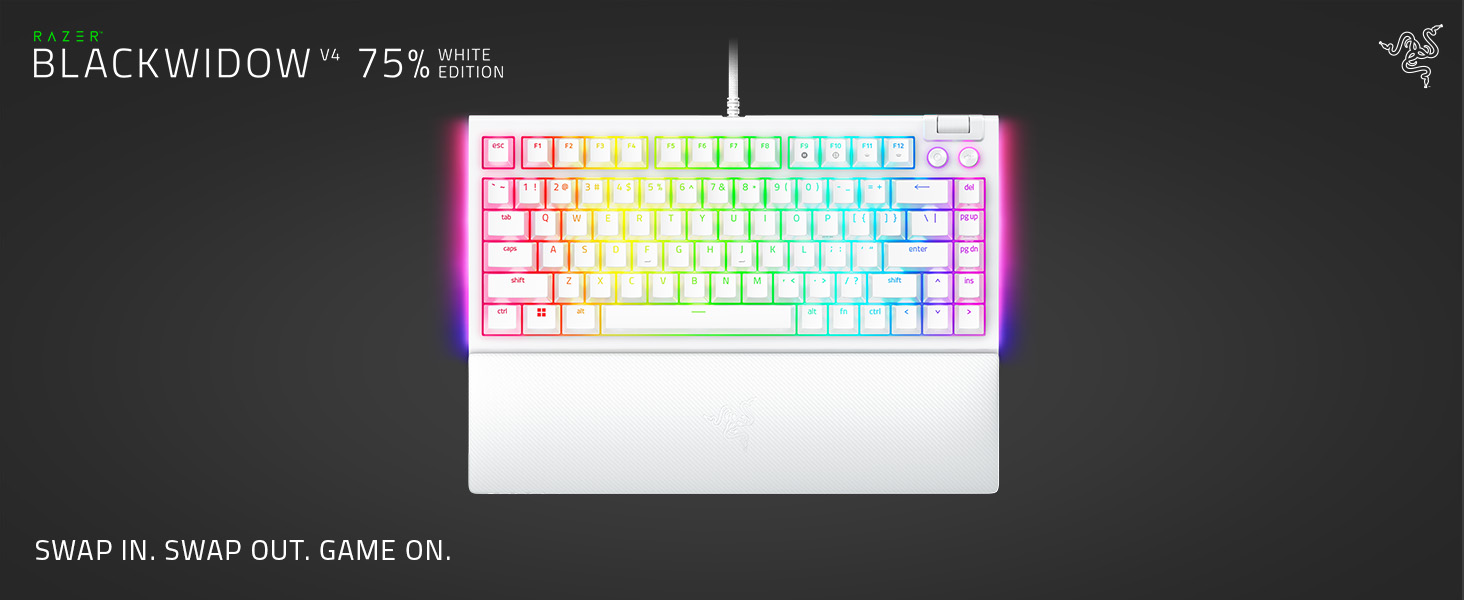 Razer BlackWidow V4 75% Hot-swappable Mechanical Gaming Keyboard ...
