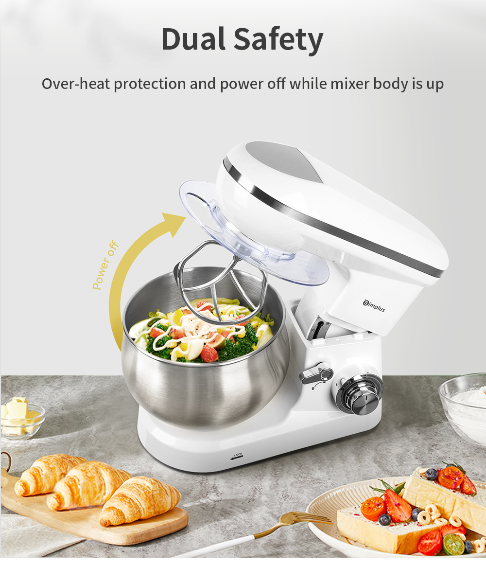 Simplus Stand Mixer Blender 3 in 1 5L Capacity 23000RPM 6 Gear Speed