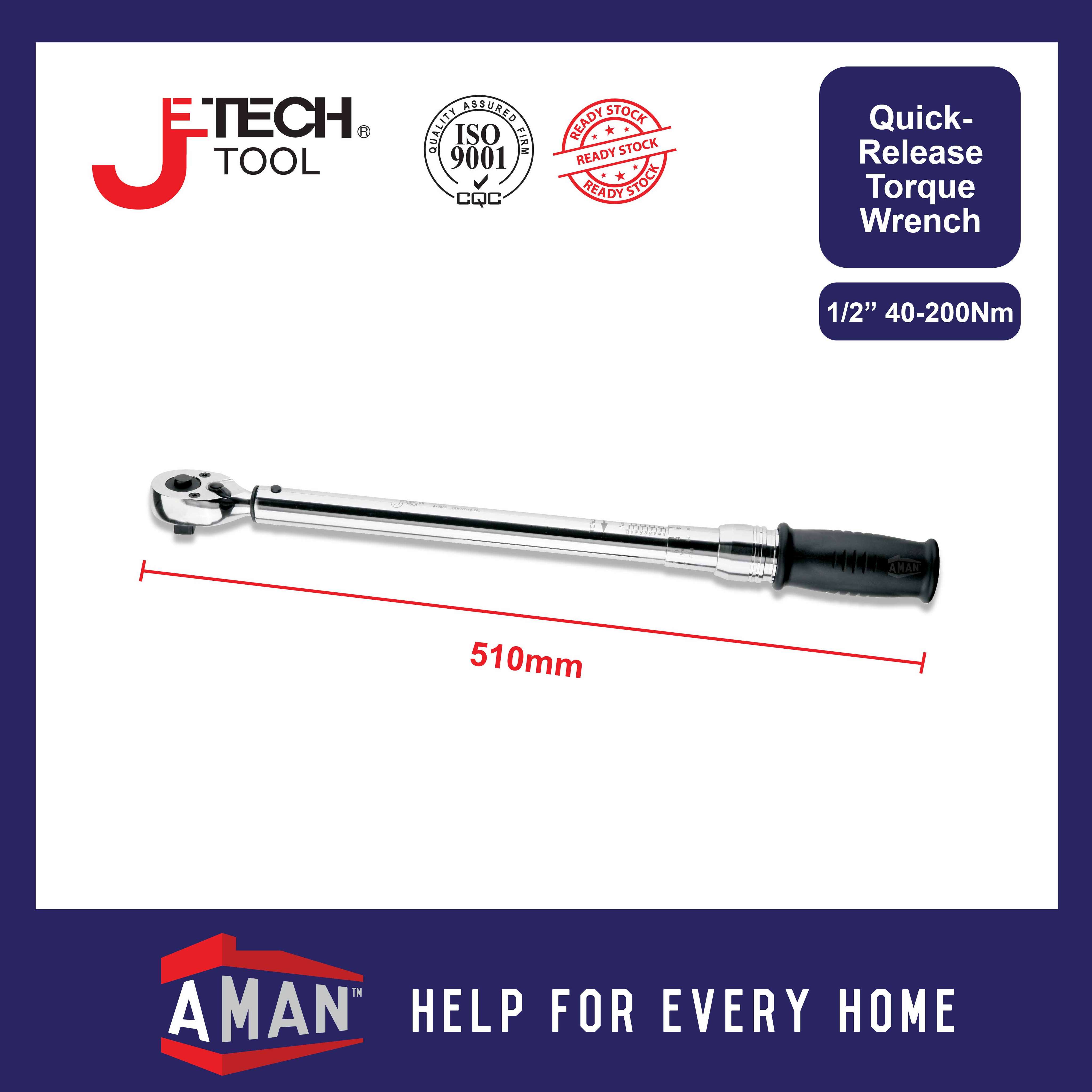JETECH Drive Torque Wrench Quick Release Ratchet Adjustable Micrometer ...