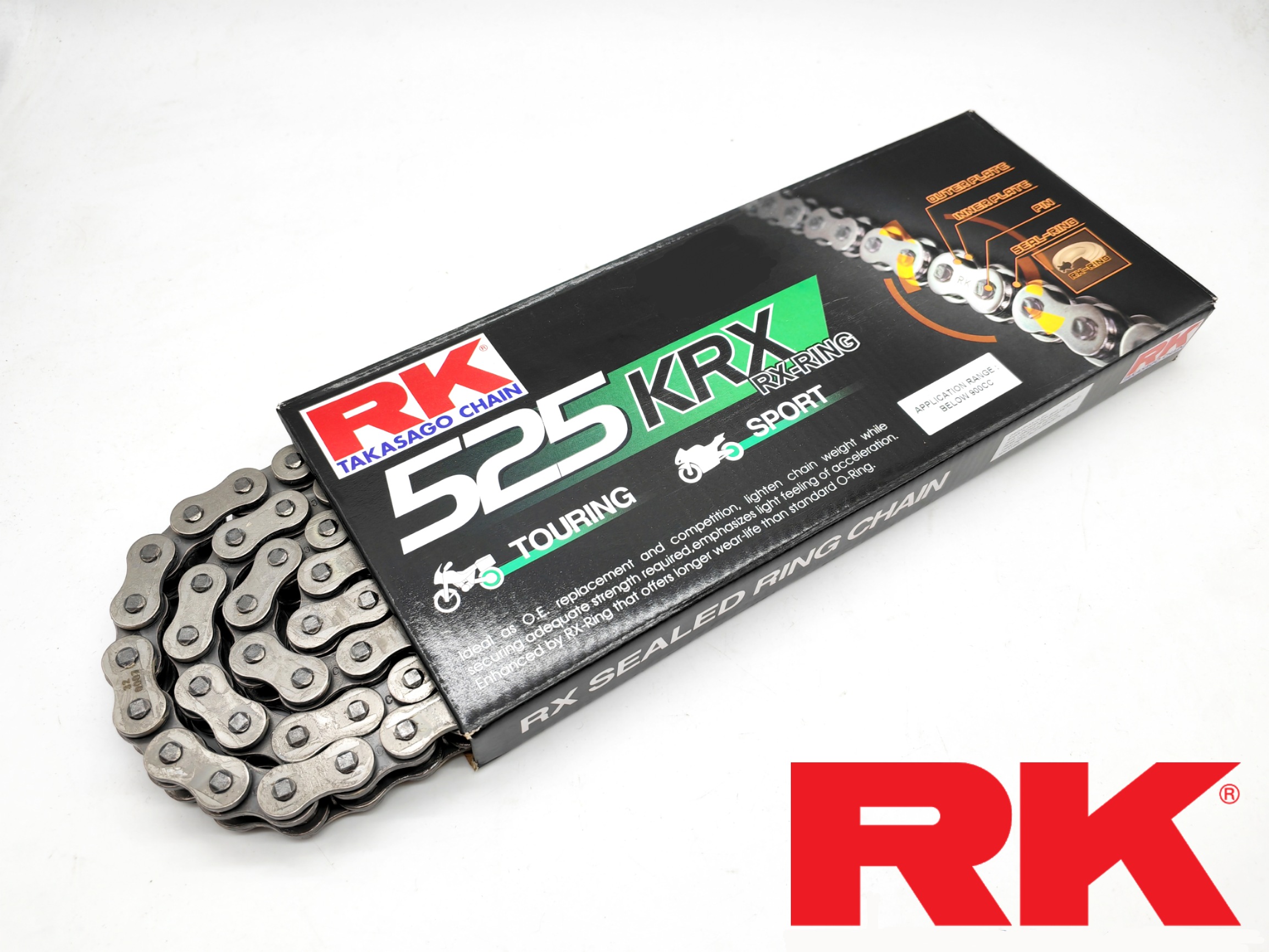 RK Sprocket Set Benelli TNT300/249S RK525 KRX X-Ring Rivet Black / Gold ...