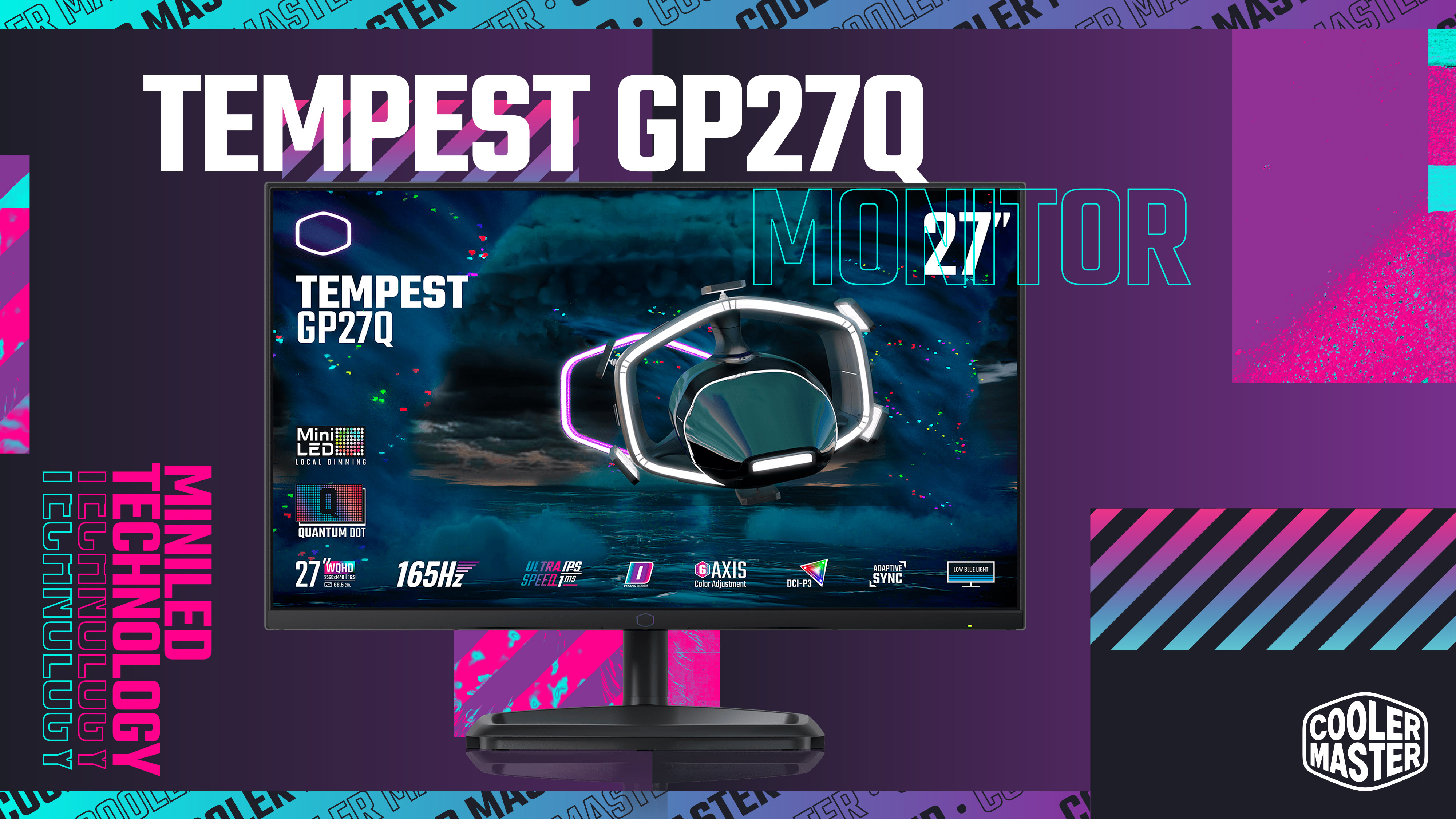 Cooler Master TEMPEST GP27Q 27'' WQHD 165HZ 1MS HDR Quantum Dot IPS ...