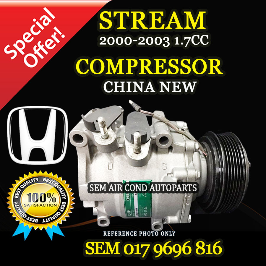 HONDA STREAM 2000-2003 YEAR 1.7CC CHINA NEW COMPRESSOR/ KOMPRESOR (CAR ...