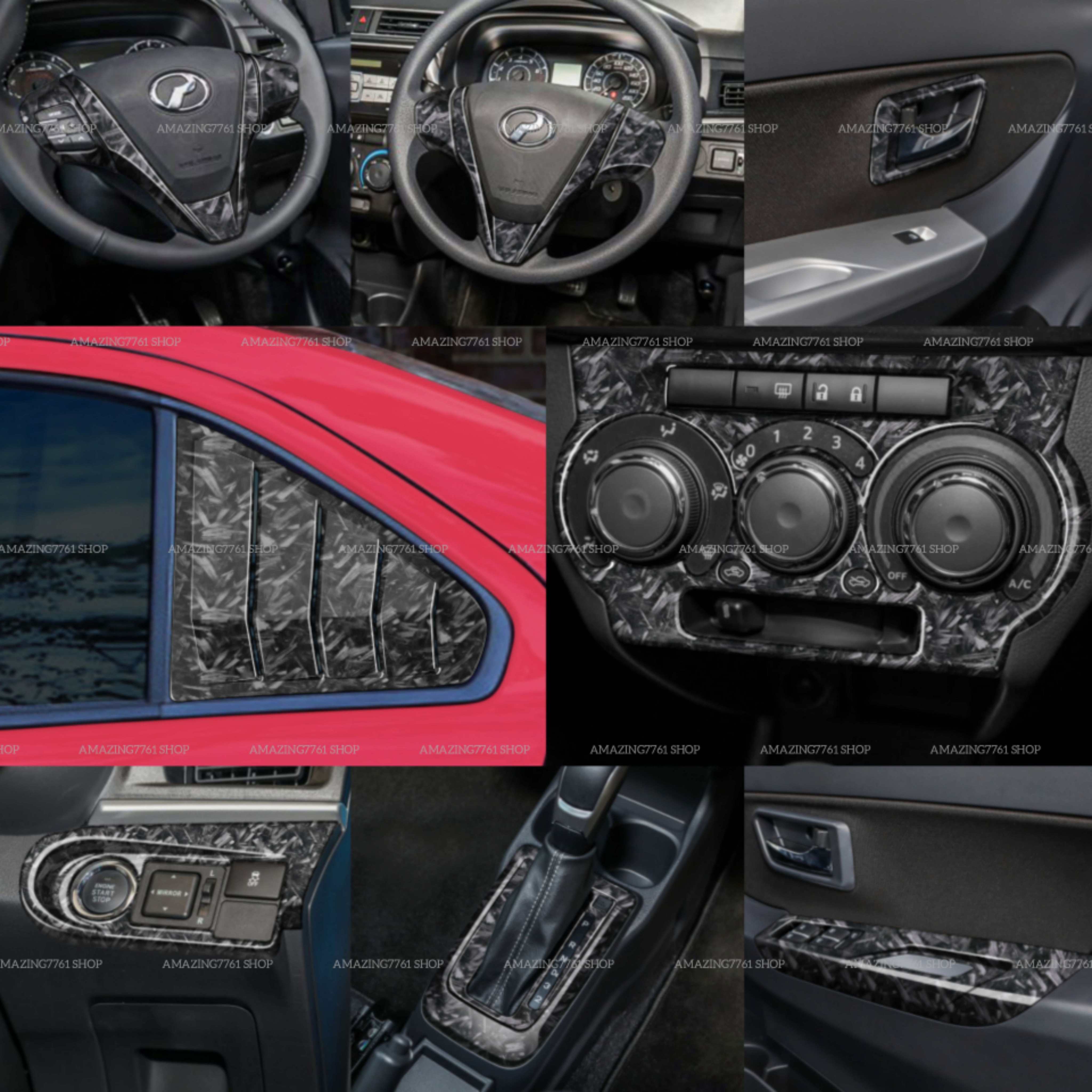 AMAZING PERODUA BEZZA 2016-2024 CAR FORGED CARBON INTERIOR SET FRAME ...