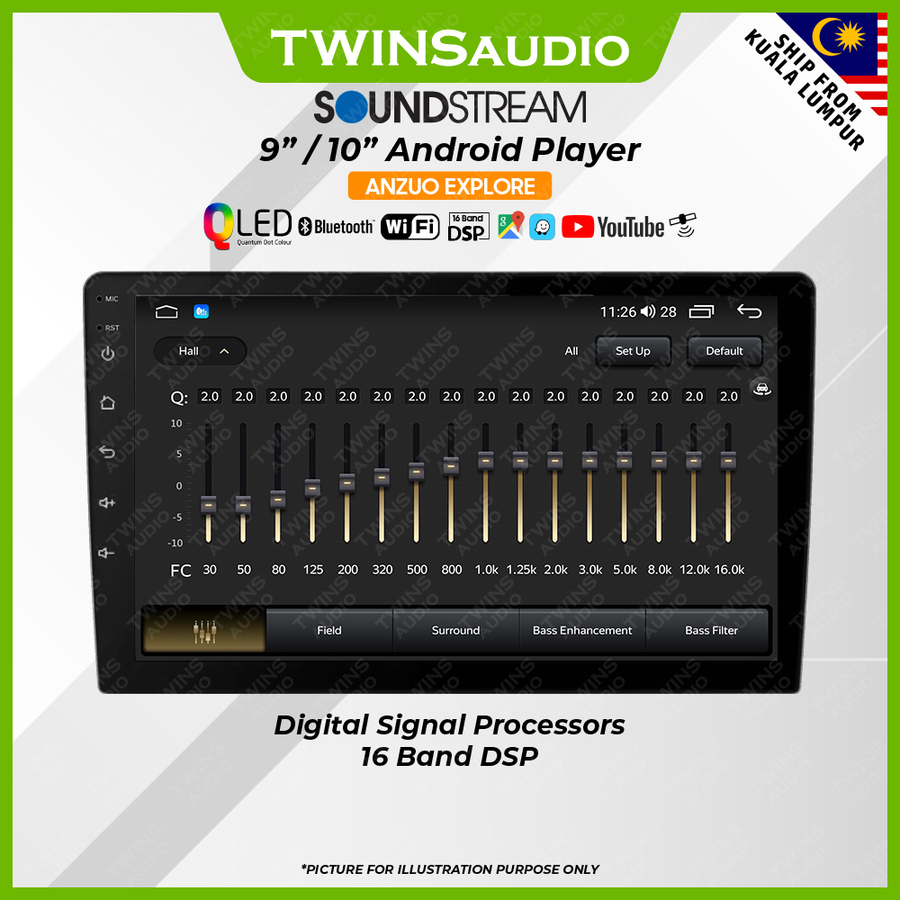 Soundstream Android Player ANZUO EXPLORE QLED Touch Screen HD Car ...