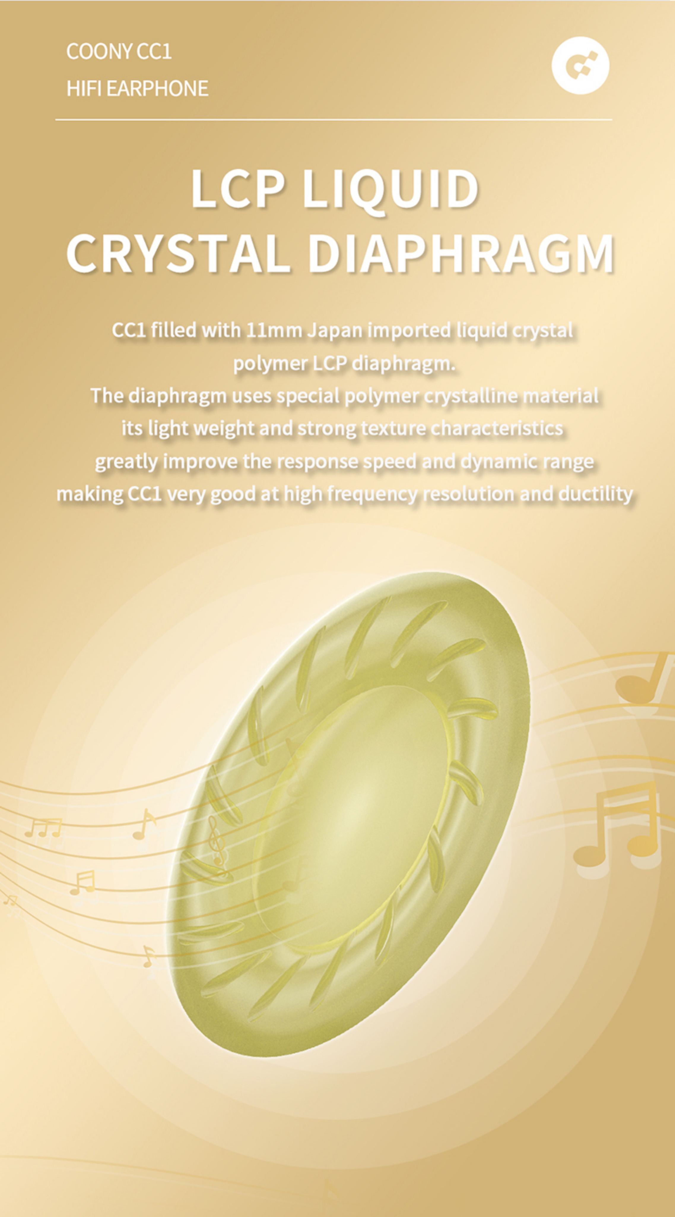 JCALLY COONY CC1 LCP Diaphragm Dynamic Driver Hifi In-ear Earphone ...