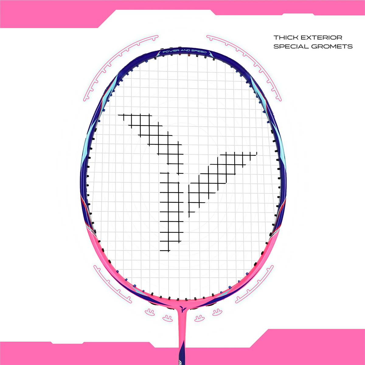 YOUNG Aero 9000 Blast Intermediate Level Badminton Racket - Pink ...