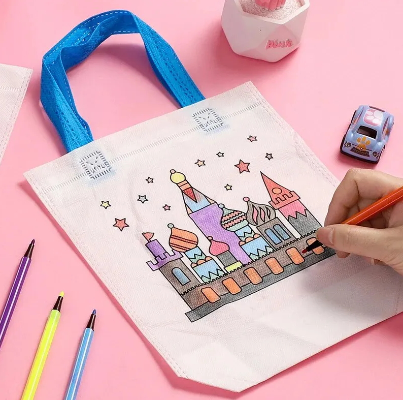 Kids DIY Painting Graffiti Bag Single Sided Creative Drawing Eco Bag