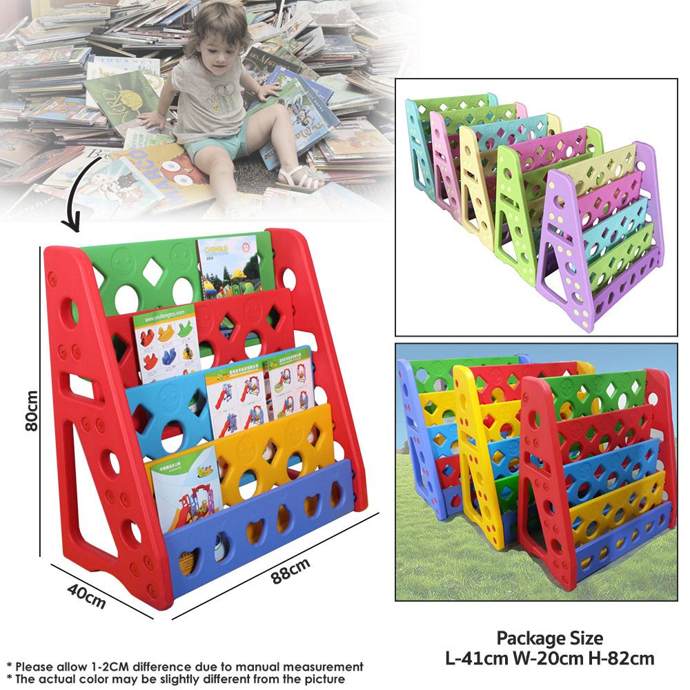 4 TIER COLOURFUL CHILDREN BOOK SHELF RAK BUKU KANAK-KANAK | Shopee Malaysia