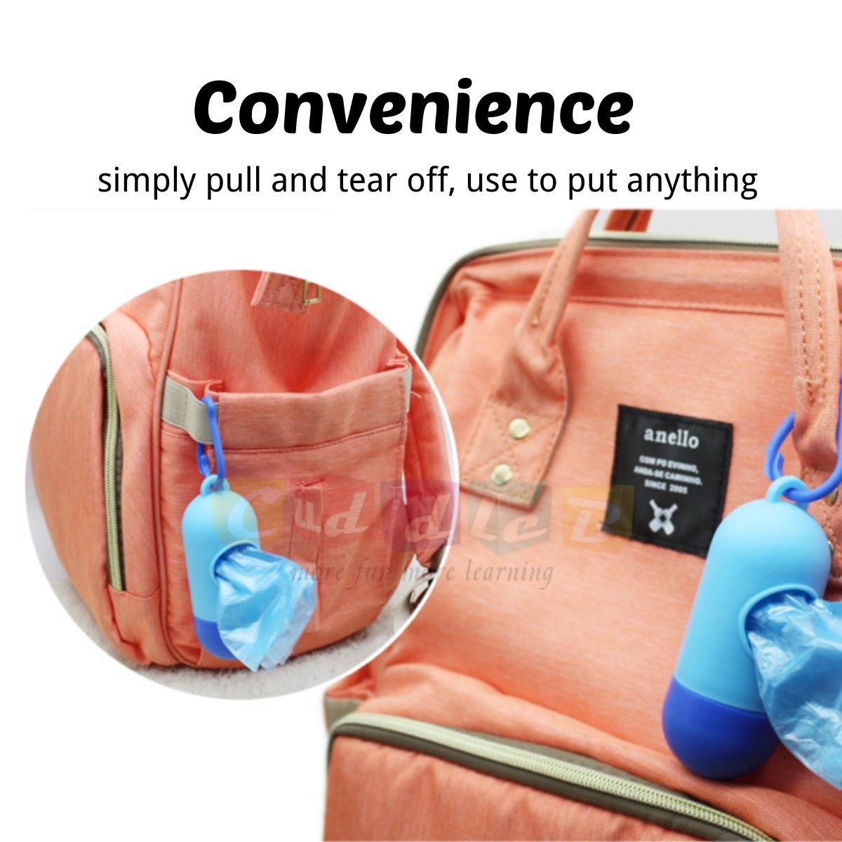 CuddleB Portable Diaper Disposal Plastic Dispenser Diaper Bag Garbage ...