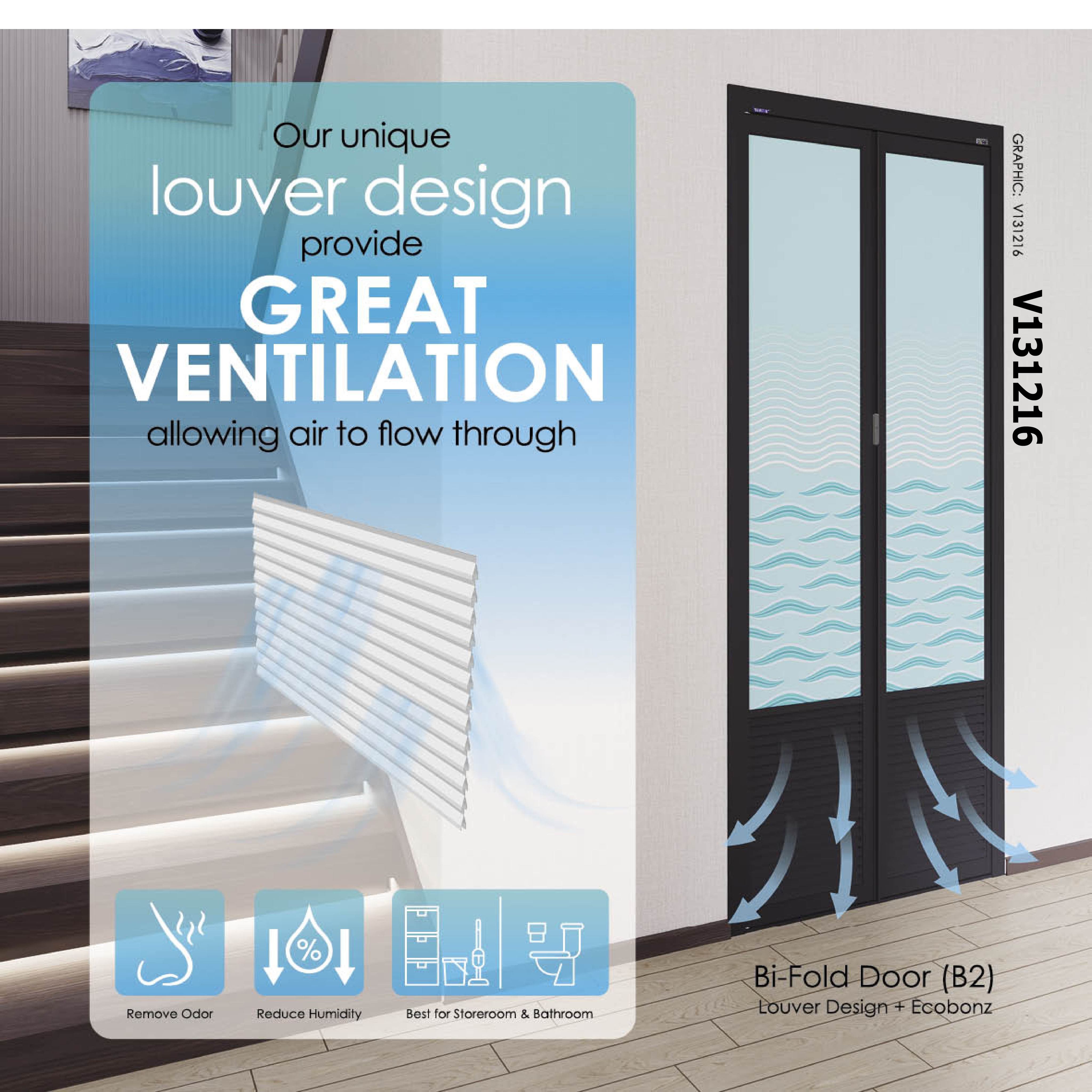 Vitally Louver BiFold Door / Bi2 Door / Full Louver Door / Bathroom Door / Kitchen Door 厕所门 折叠门 ...