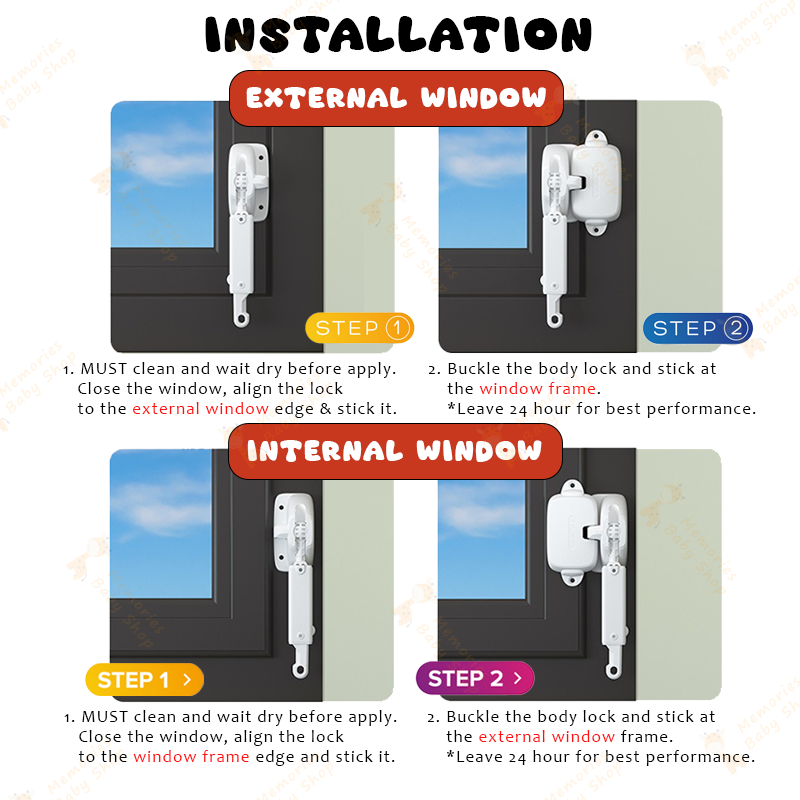 EUDEMON Internal & External Windows Restrictor Window Stopper Baby ...
